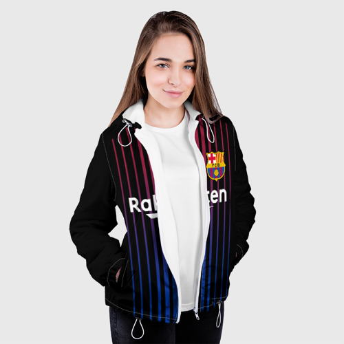 Женская куртка 3D FC Barcelona Barca, цвет белый - фото 4