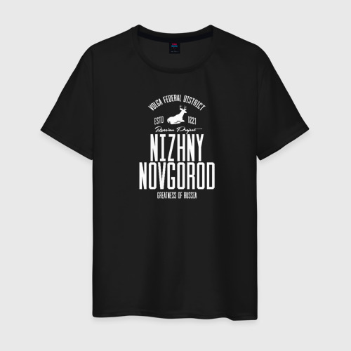 Мужская футболка хлопок Нижний Новгород Iron, цвет черный