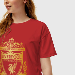 Женская футболка хлопок Oversize Liverpool - фото 2