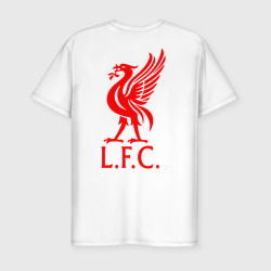 Футболка из премиального хлопка с принтом Liverpool на спине для мужчины, вид сзади №1. Цвет основы: белый
