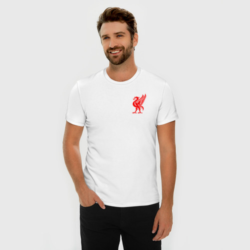Мужская футболка хлопок Slim Liverpool на спине, цвет белый - фото 3