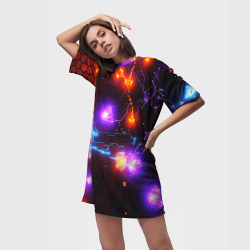Платье-футболка 3D Galaxy, цвет 3D печать - фото 3