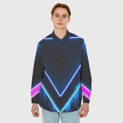 Мужская рубашка oversize 3D Disquared neon - фото 2