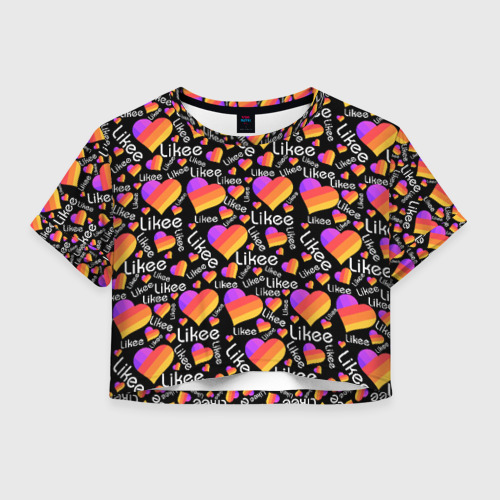 Женская футболка Crop-top 3D LIKEE PATTERN Фото 01 Женская футболка Crop-top 3D LIKEE PATTERN Фото 01