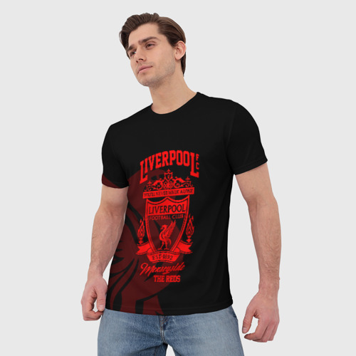 Мужская футболка 3D с принтом LIVERPOOL, фото на моделе #1
