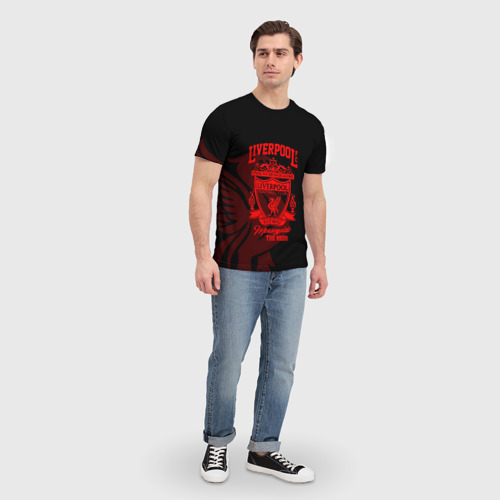 Мужская футболка 3D с принтом LIVERPOOL, вид сбоку #3