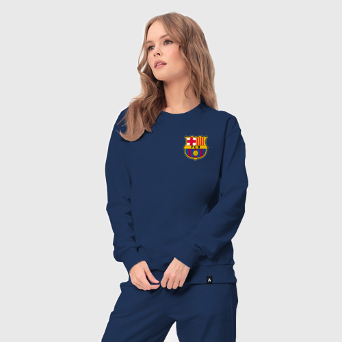 Женский костюм хлопок FC Barcelona, цвет темно-синий - фото 5