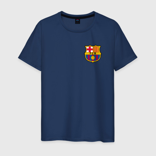 Мужская футболка хлопок с принтом FC Barcelona, вид спереди #2