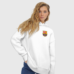 Женское худи Oversize хлопок FC Barcelona - фото 2