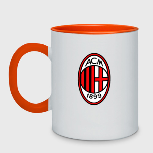 Кружка двухцветная AC MILAN , цвет белый + оранжевый