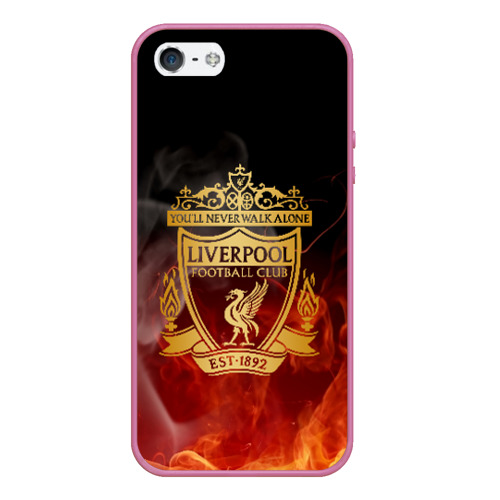 Чехол для iPhone 5/5S матовый Liverpool, цвет малиновый