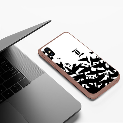 Чехол для iPhone XS Max матовый L letter bird, цвет коричневый - фото 5