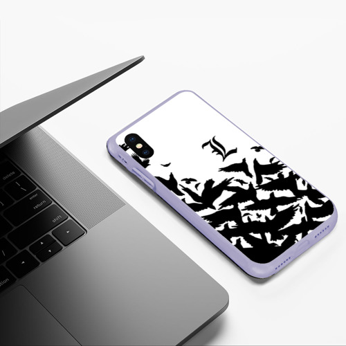 Чехол для iPhone XS Max матовый L letter bird, цвет светло-сиреневый - фото 5