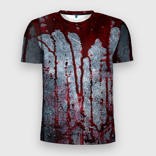 Мужская футболка 3D Slim Кровь на металле