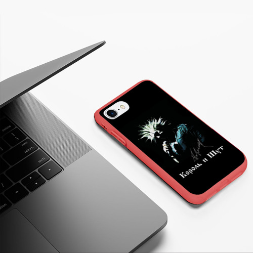 Чехол для iPhone 7/8 матовый Король и Шут: автограф, цвет красный - фото 5