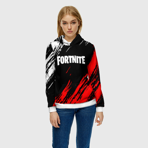 Женская толстовка 3D Fortnite paints Фортнайт брызги, цвет 3D печать - фото 3