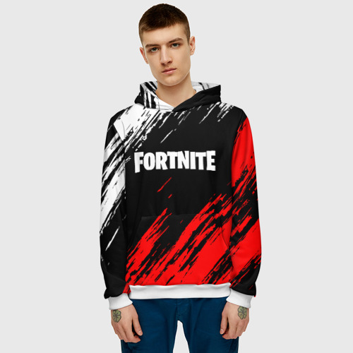 Мужская толстовка 3D Fortnite paints Фортнайт брызги, цвет белый - фото 3