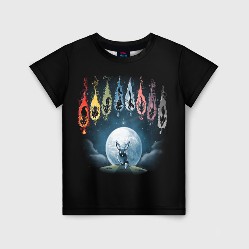 Детская футболка с принтом Покемон Эволюция Иви, вид спереди №1