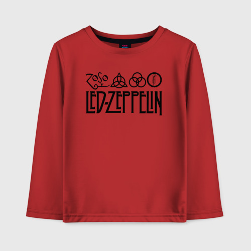 Детский лонгслив хлопок Led Zeppelin, цвет красный