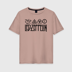 Женская футболка хлопок Oversize Led Zeppelin