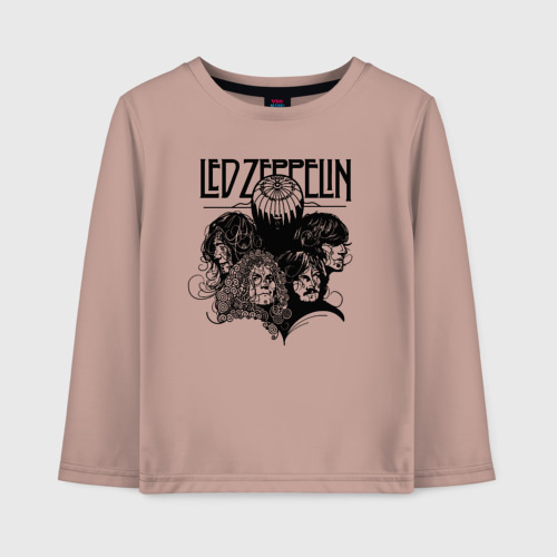 Детский лонгслив хлопок Led Zeppelin, цвет пыльно-розовый