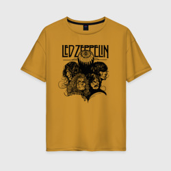 Женская футболка хлопок Oversize Led Zeppelin