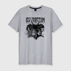 Мужская футболка хлопок Slim Led Zeppelin