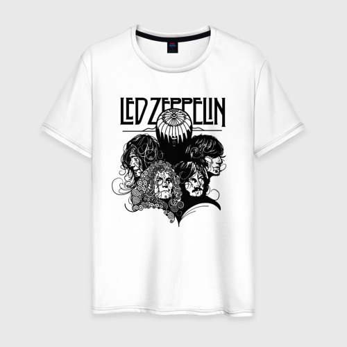 Мужская футболка хлопок Led Zeppelin, цвет белый