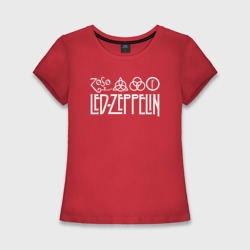 Женская футболка хлопок Slim Led Zeppelin