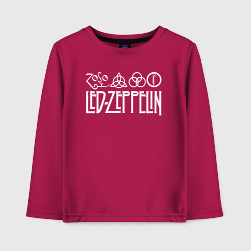 Детский лонгслив хлопок Led Zeppelin, цвет маджента