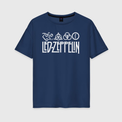 Женская футболка хлопок Oversize Led Zeppelin