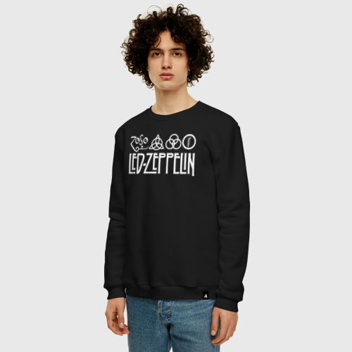 Мужской свитшот хлопок Led Zeppelin, цвет черный - фото 3