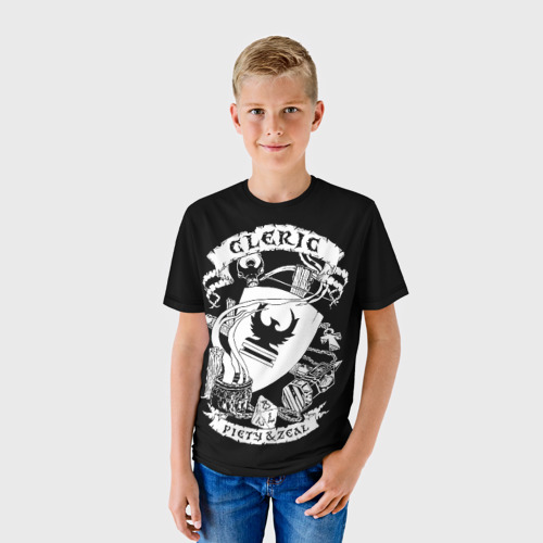Детская футболка 3D с принтом Cleric, фото на моделе #1