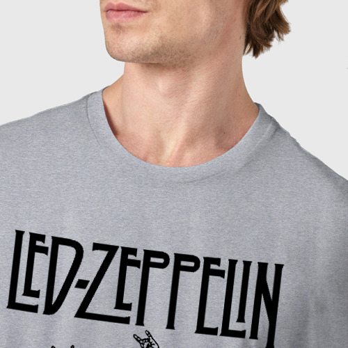 Мужская футболка хлопок Led Zeppelin, цвет меланж - фото 6