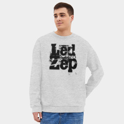 Мужской свитшот oversize без начеса хлопок LedZep большое лого - фото 2