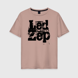 Женская футболка хлопок Oversize LedZep большое лого