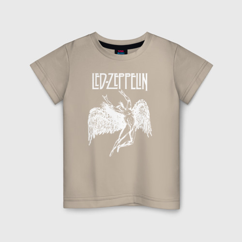 Детская футболка хлопок Led Zeppelin, цвет миндальный