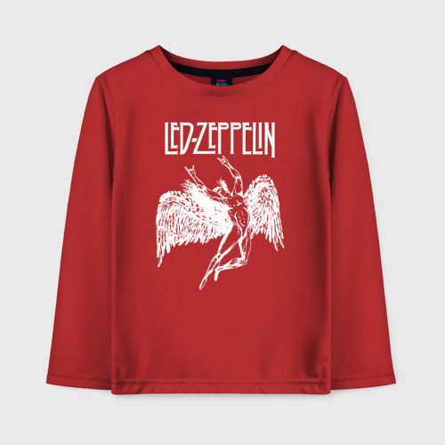 Детский лонгслив хлопок Led Zeppelin, цвет красный