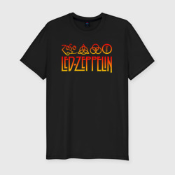 Мужская футболка хлопок Slim Led Zeppelin