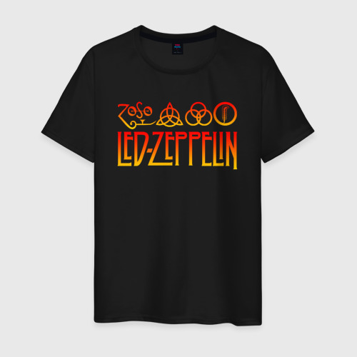 Мужская футболка хлопок Led Zeppelin, цвет черный