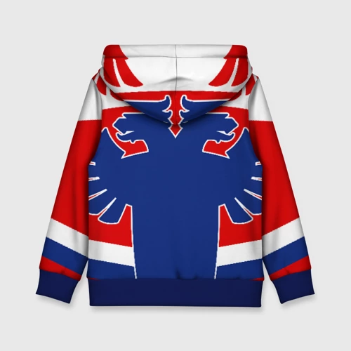 Детская толстовка 3D с принтом Русский хоккей, вид сзади #1
