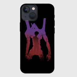Чехол для iPhone 13 mini Боевой робот Евангелион фиолетовый