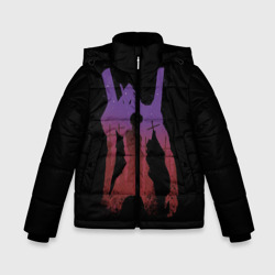 Зимняя куртка для мальчиков 3D Боевой робот Евангелион фиолетовый