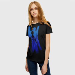 Женская футболка 3D Боевой робот Евангелион синий - фото 2