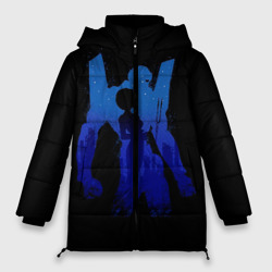 Женская зимняя куртка Oversize Боевой робот Евангелион синий
