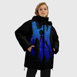Женская зимняя куртка Oversize Боевой робот Евангелион синий - фото 2