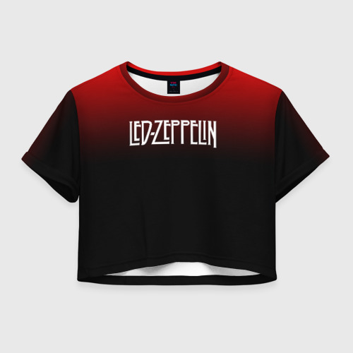 Женская футболка Crop-top 3D Led Zeppelin, цвет 3D печать