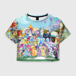 Женская футболка Crop-top 3D My little pony