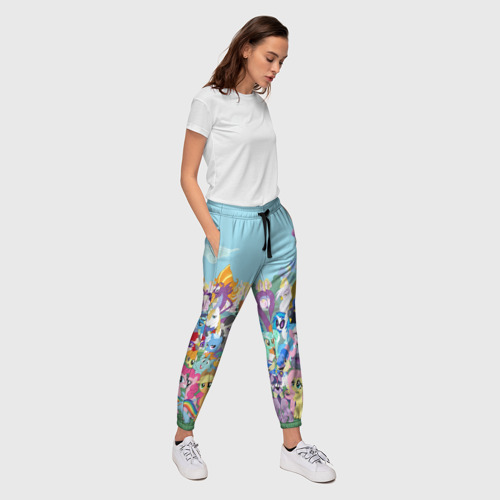 Женские брюки 3D с принтом MY LITTLE PONY, вид сбоку #3