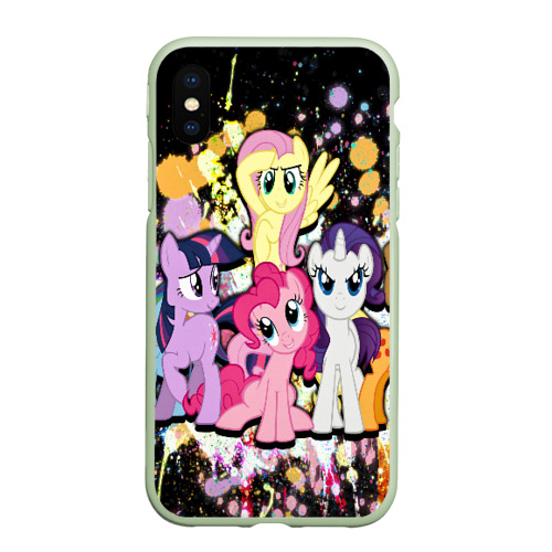 Чехол для iPhone XS Max матовый My little pony band, цвет салатовый